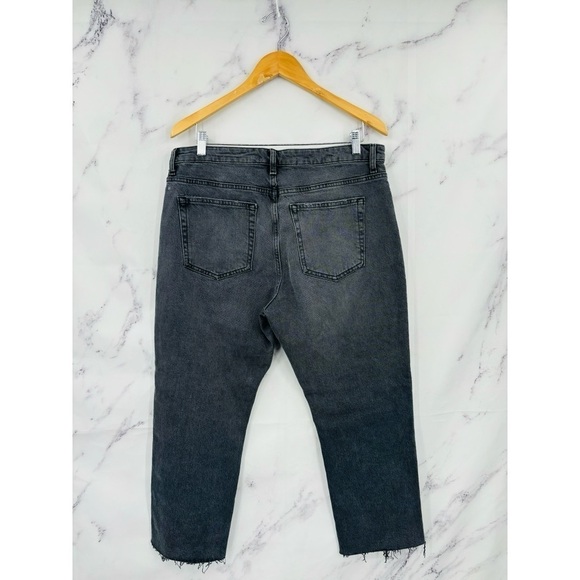 Topshop Straight Leg Raw Hem Denim Jeans - Picture 3 of 3